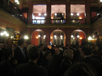 Juhlasali Bibliothéque Solvayssa.